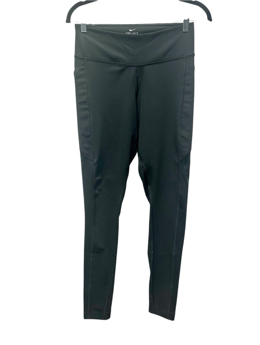 Nike Dri-FIT Women’s Black Leggings Size M Mesh Panel Athletic Workout Pants - Picture 2 of 9